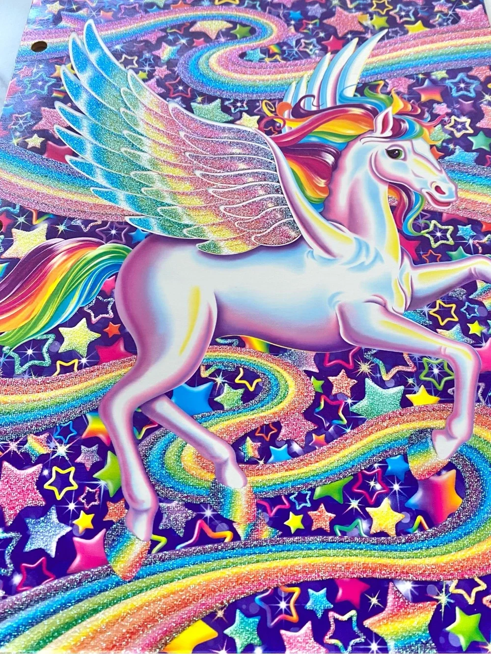 Lisa Frank Skye Pegasus glitter folder